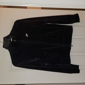 Nike Track Jacket Gray Velour Velvet Long Sleeve Full Zip Ladies Sz S (4-6)